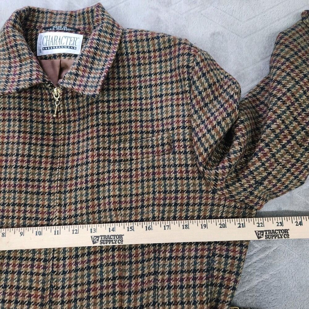 Vintage Character Suburban Wear Houndstooth Wool Lined Tailored Blazer Jacket 12 - Picture 11 of 16
